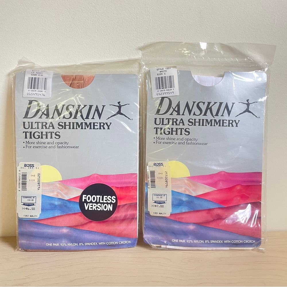 Vintage 1985 Danskin Ultra Shimmery Footless Tights